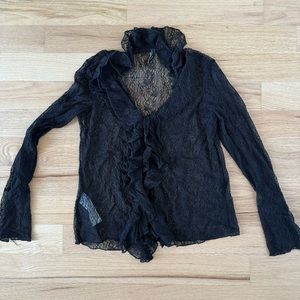 Mango black lace top